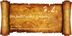 Hajnáczki Lajos névjegykártya