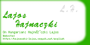 lajos hajnaczki business card